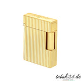 S.T. Dupont Ligne 1 Feuerzeug C14020 Vertical Line Gold – Schrägansicht mit S.T. Dupont Paris Gravur