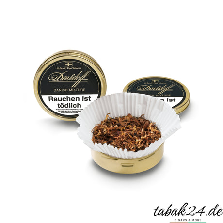  Offene Dose Davidoff Danish Mixture mit Tabakfüllung und klassischer Aromamischung