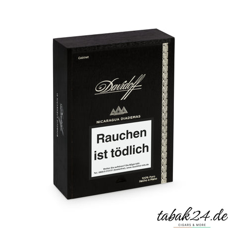  → Geschlossene schwarze Kiste Davidoff Nicaragua Diadema mit Warnhinweis