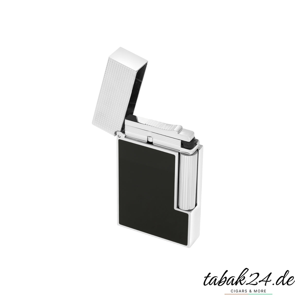 S.T. Dupont Ligne 2 Feuerzeug C16602 Noir Mat Palladium – geöffnet