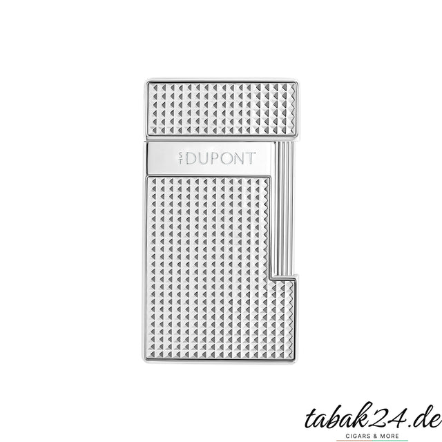 S.T. Dupont Slimmy Diamond Head Feuerzeug Chrom Vorderansicht