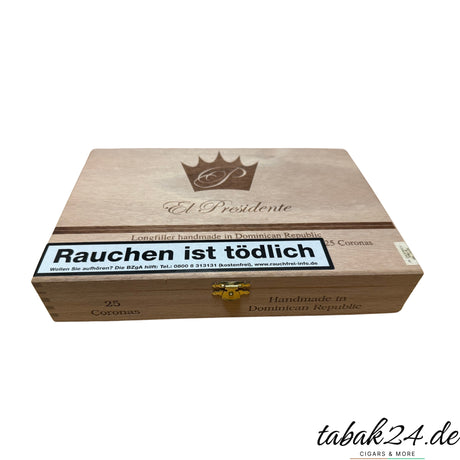 El Presidente Coronas – Hochwertige Zigarrenkiste mit 25 Longfillern aus der Dominikanischen Republik.