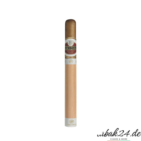 Flor de Copan Churchill Zigarre mit Holzhülle auf weißem Hintergrund