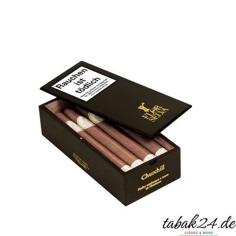 Flor de Selva Churchill in 7er-Kiste – elegante Longfiller-Zigarren in dunkler Holzbox