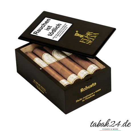 Kleine Holzkiste Flor de Selva Robusto mit 7 handgerollten Zigarren