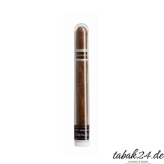 Guantanamera Cristales – Milde kubanische Zigarre im Kunststoff-Tubo. Perfekt für Einsteiger, mit Aromen von Holz, Gras und leichter Süße. Erhältlich bei Tabak24.de.