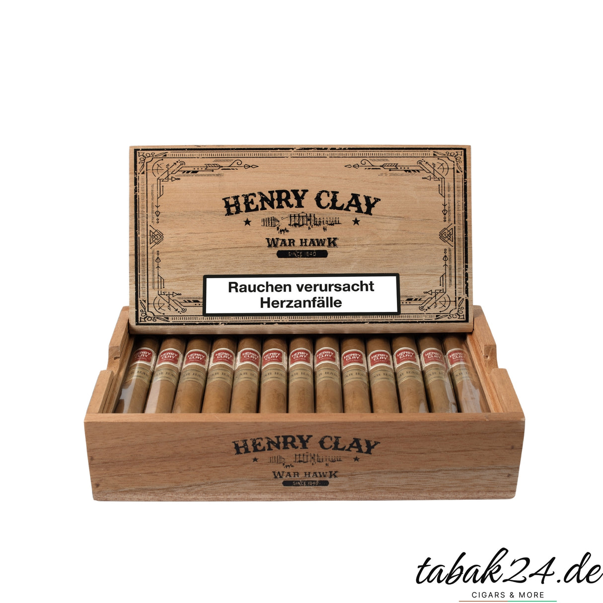 Geöffnete Kiste Henry Clay Corona Zigarren – würzige honduranische Zigarren mit Connecticut-Deckblatt. Jetzt bei Tabak24.de entdecken!
