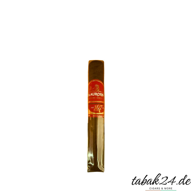 La Aurora 107 Ecuador Robusto in Folie auf weißem Hintergrund