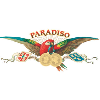 Logo der Paradiso Zigarrenmarke mit Papagei, Goldmedaillen und Schriftzug