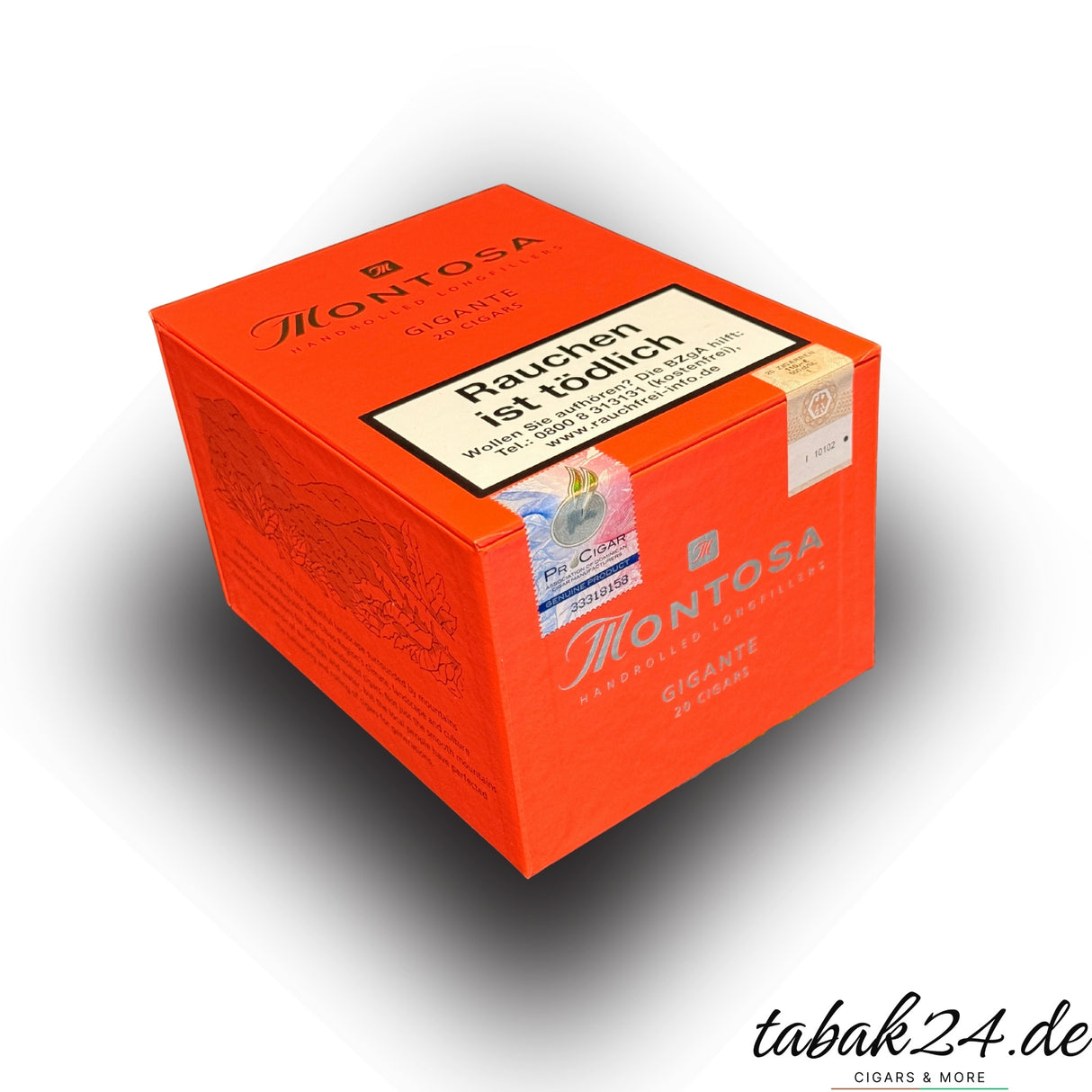 Montosa Claro Gigante Cigarbox, schwebend aufgenommen