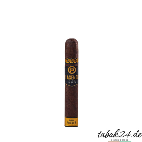 Einzelne Plasencia Alma Fuerte Robusto stehend – kräftige Zigarre mit dunklem Deckblatt