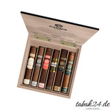Offene Plasencia Robusto Collection mit sechs Zigarren im Holzsampler
