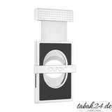S.T. Dupont Perfect Cut Zigarrenschneider Slim – Seitenansicht, schwarzer Lack & Chrom-Finish