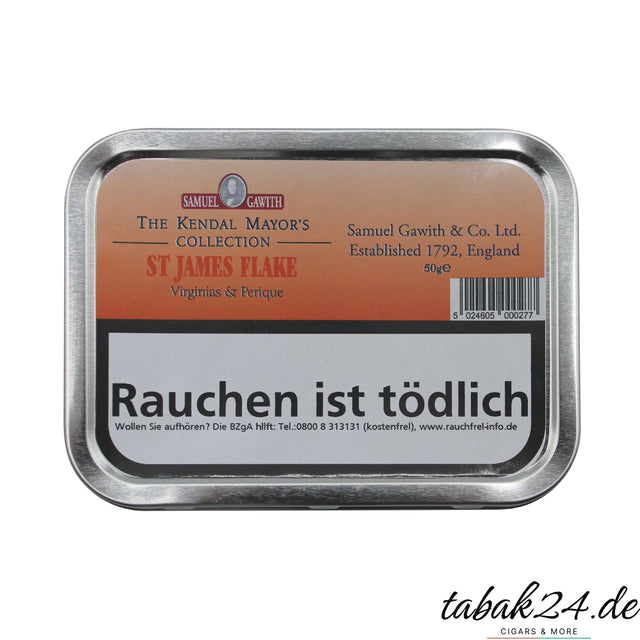 Samuel Gawith St. James Flake Pfeifentabak, 50 Gramm Dose