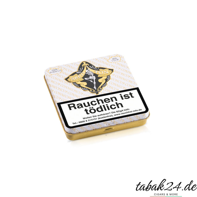 Skel Ton Connecticut Club Metall-Etui weiß-gold mit Warnhinweis