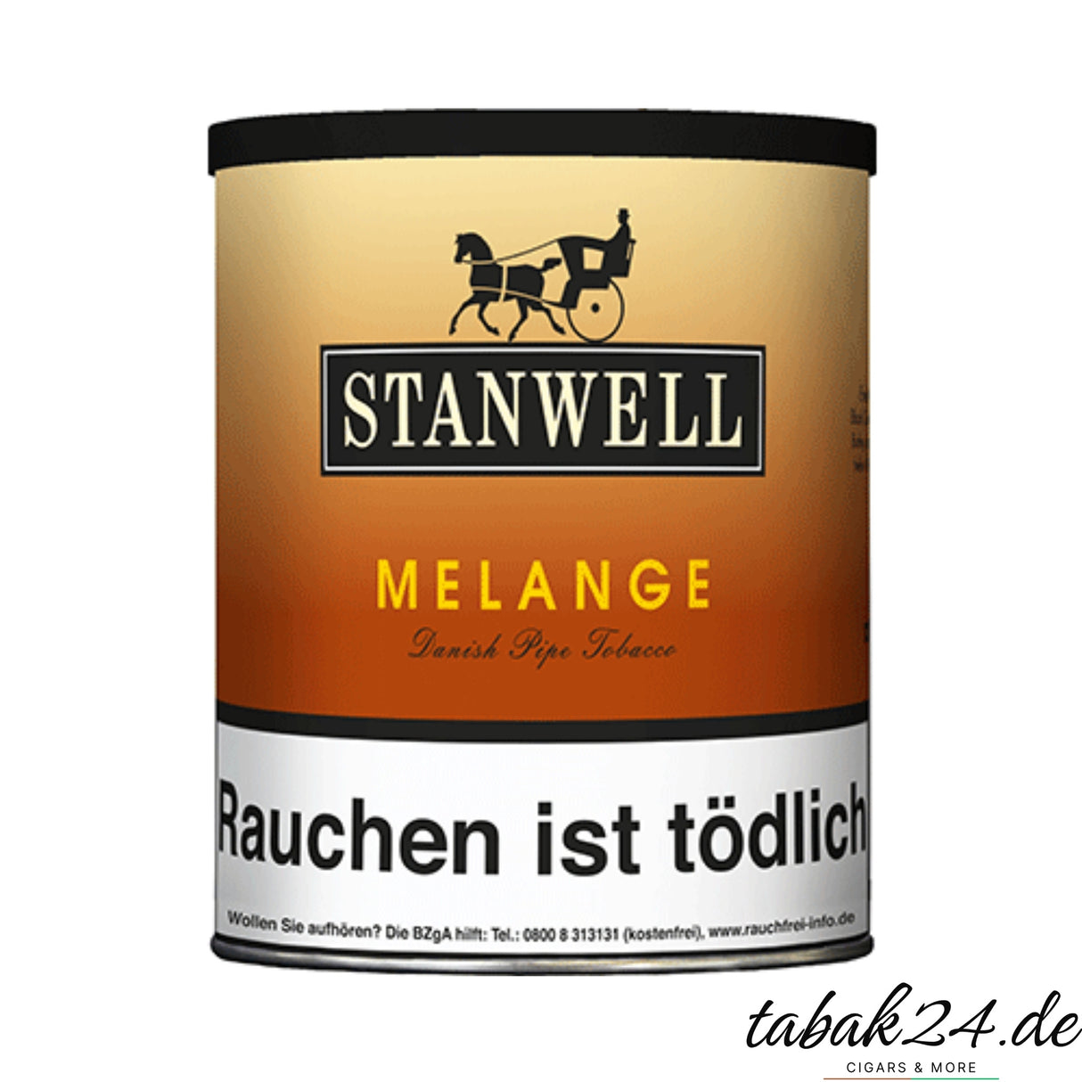 Stanwell Melange Pfeifentabak in 125g Dose mit goldbraunem Etikett und schwarzem Rand