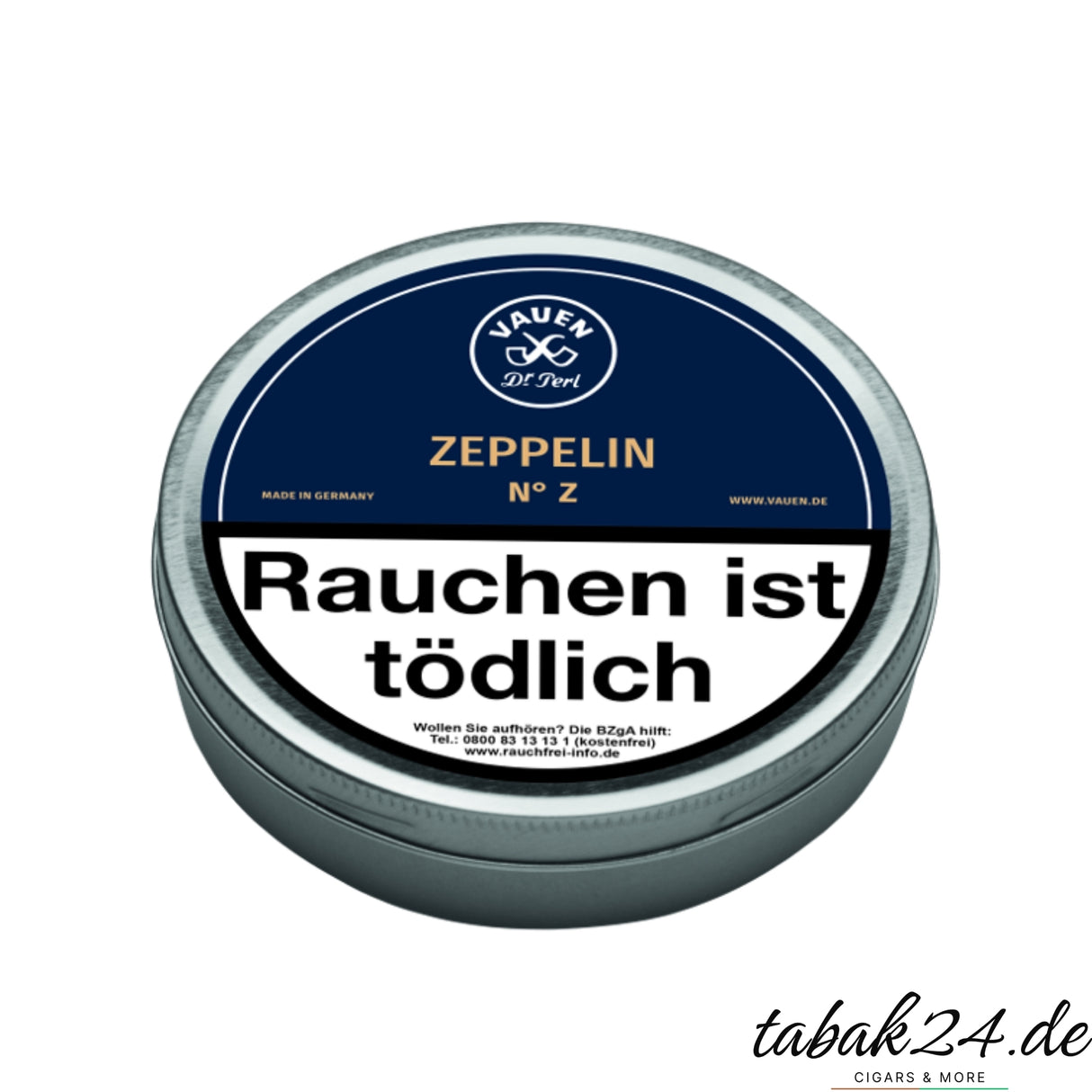 VAUEN Zeppelin No. Z Pfeifentabakdose mit Rum- und Latakia-Aromen