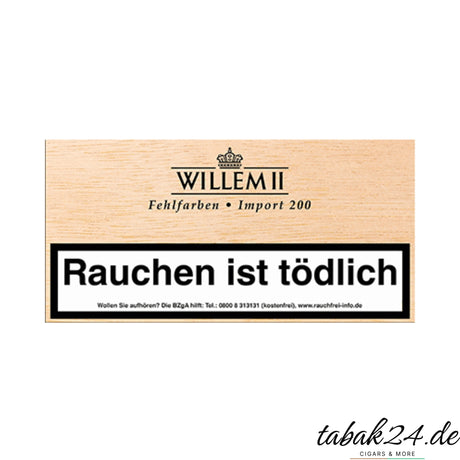 Zigarrenkiste Willem II Fehlfarben Import 200 im Holzdesign