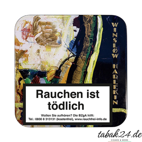 Winslow Harlekin Pfeifentabakdose mit bunter Kunst-Illustration