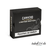 Camacho Limited Edition 2026 – geöffnete Holzkiste mit 15 Perfecto-Zigarren