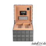 Colibri Desktop Humidor Heritage Cube anthrazit, geöffnet