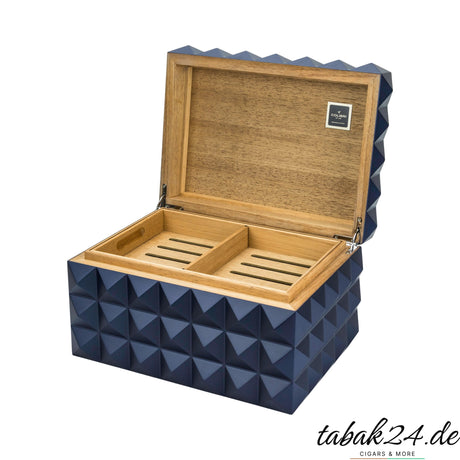 Colibri Humidor Grand Quasar marine, geöffnet mit Tablett