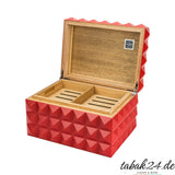 Colibri Humidor Grand Quasar rot, geöffnet mit Tablett