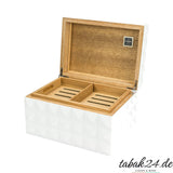 Colibri Humidor Grand Quasar weiß, geöffnet mit Tablett