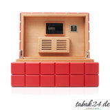 Colibri Humidor Heritage rot, geöffnet mit Hygrometer