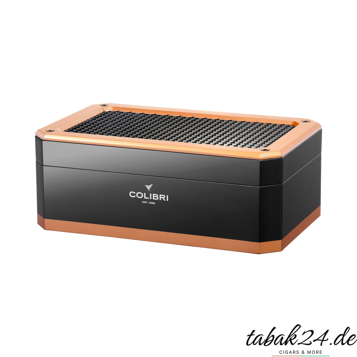 Colibri Humidor Rally schwarz/gold, geschlossen