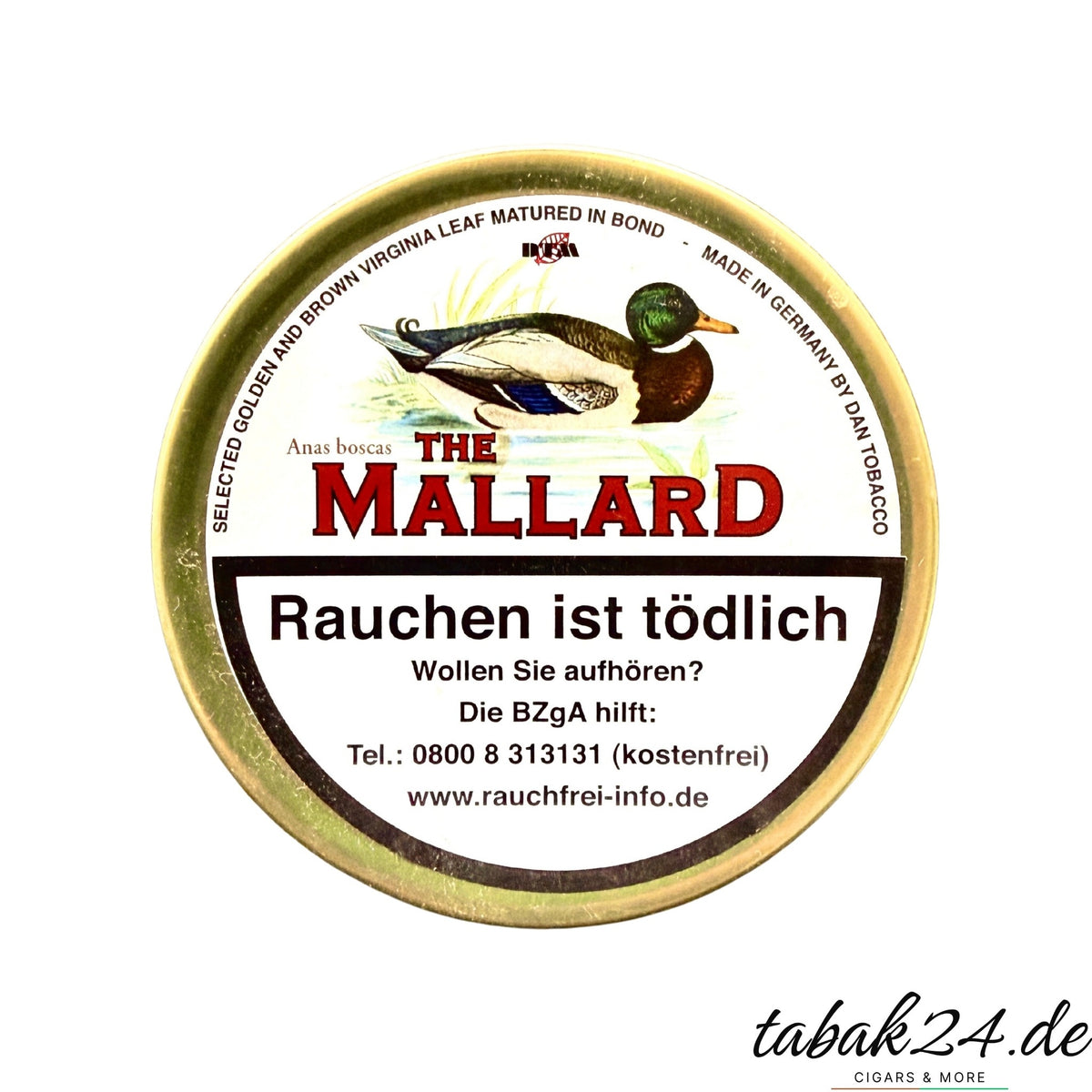 Dan Tobacco The Mallard Pfeifentabak: 100g Dose, Draufsicht