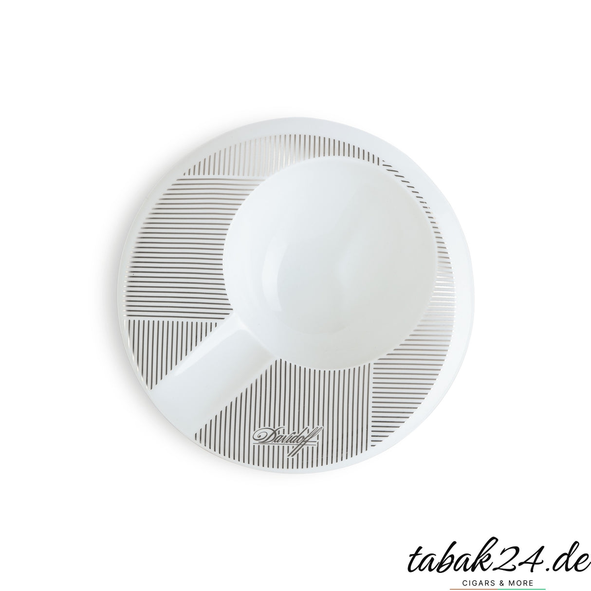 Davidoff Runder Porzellan-Aschenbecher 1 Zigarre – eleganter Zigarren-Aschenbecher aus weißem Porzellan mit Davidoff-Logo