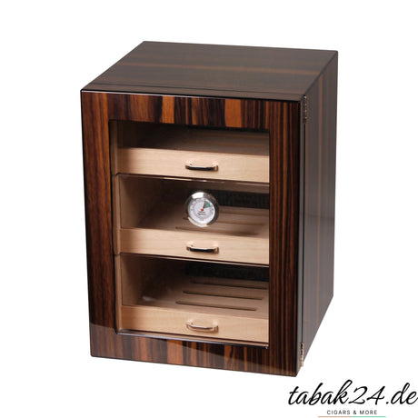 Humidorschrank mit Acryltür und 3 Schubladen, Vorderansicht
