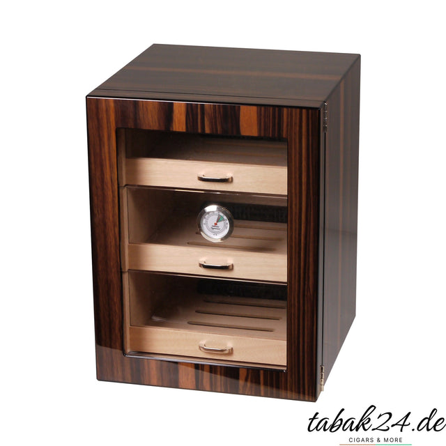 Humidorschrank mit Acryltür und 3 Schubladen, Vorderansicht