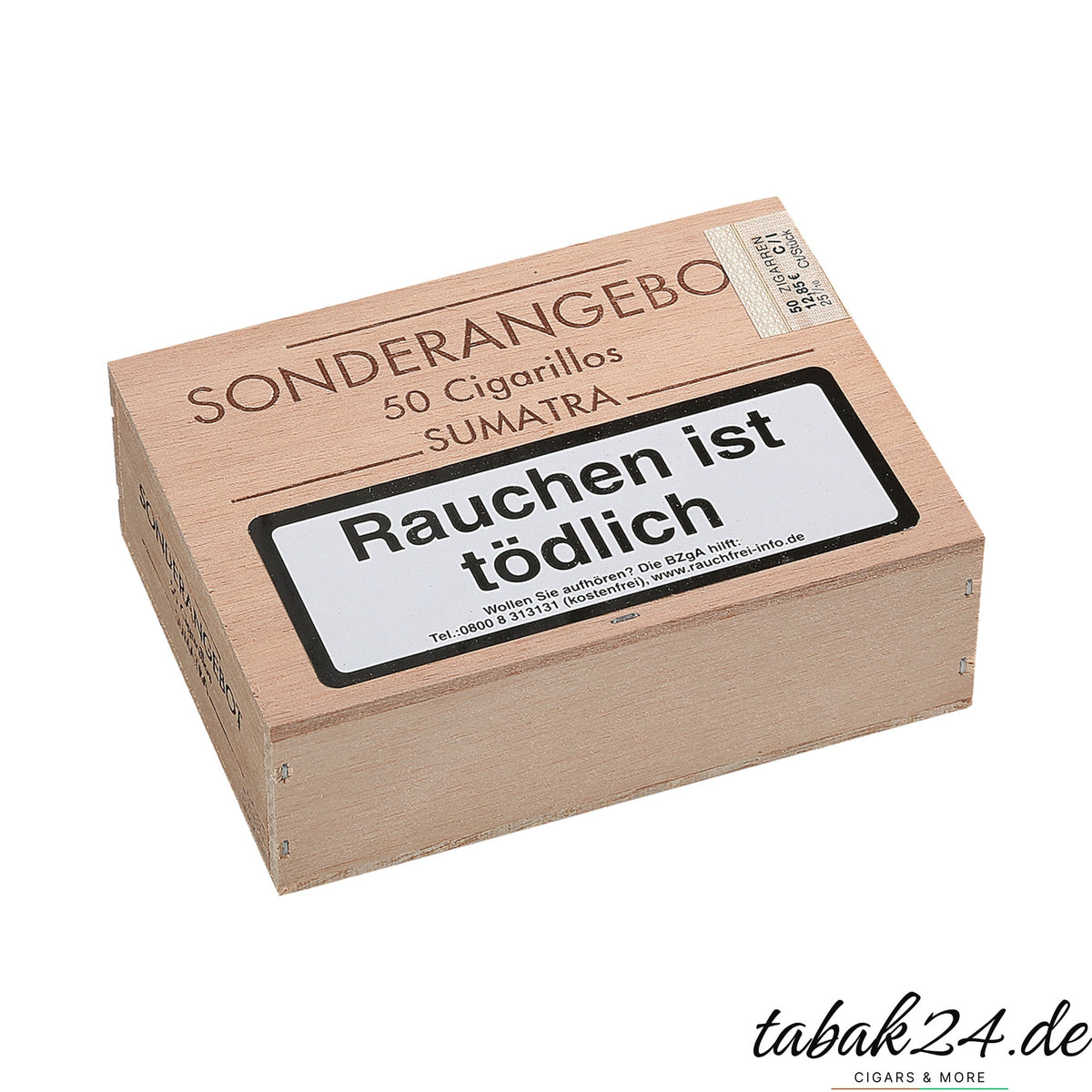 Sonderangebot Sumatra Mini – 50er Holzkiste geschlossen