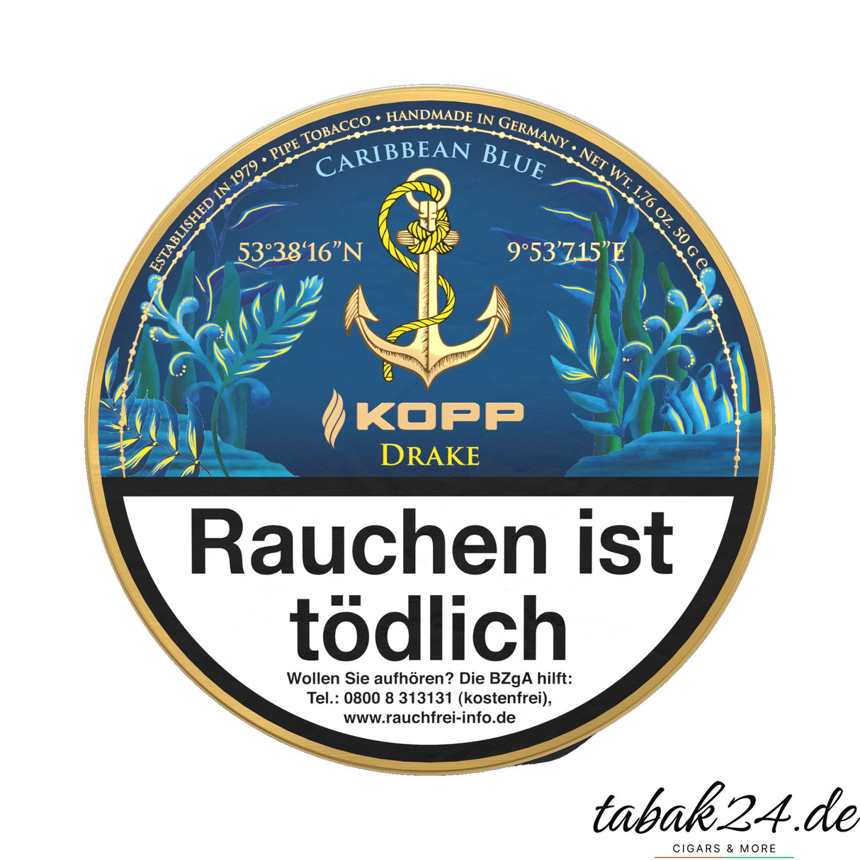 Kopp Tobaccos Caribbean Blue Drake Pfeifentabak – 50g Dose