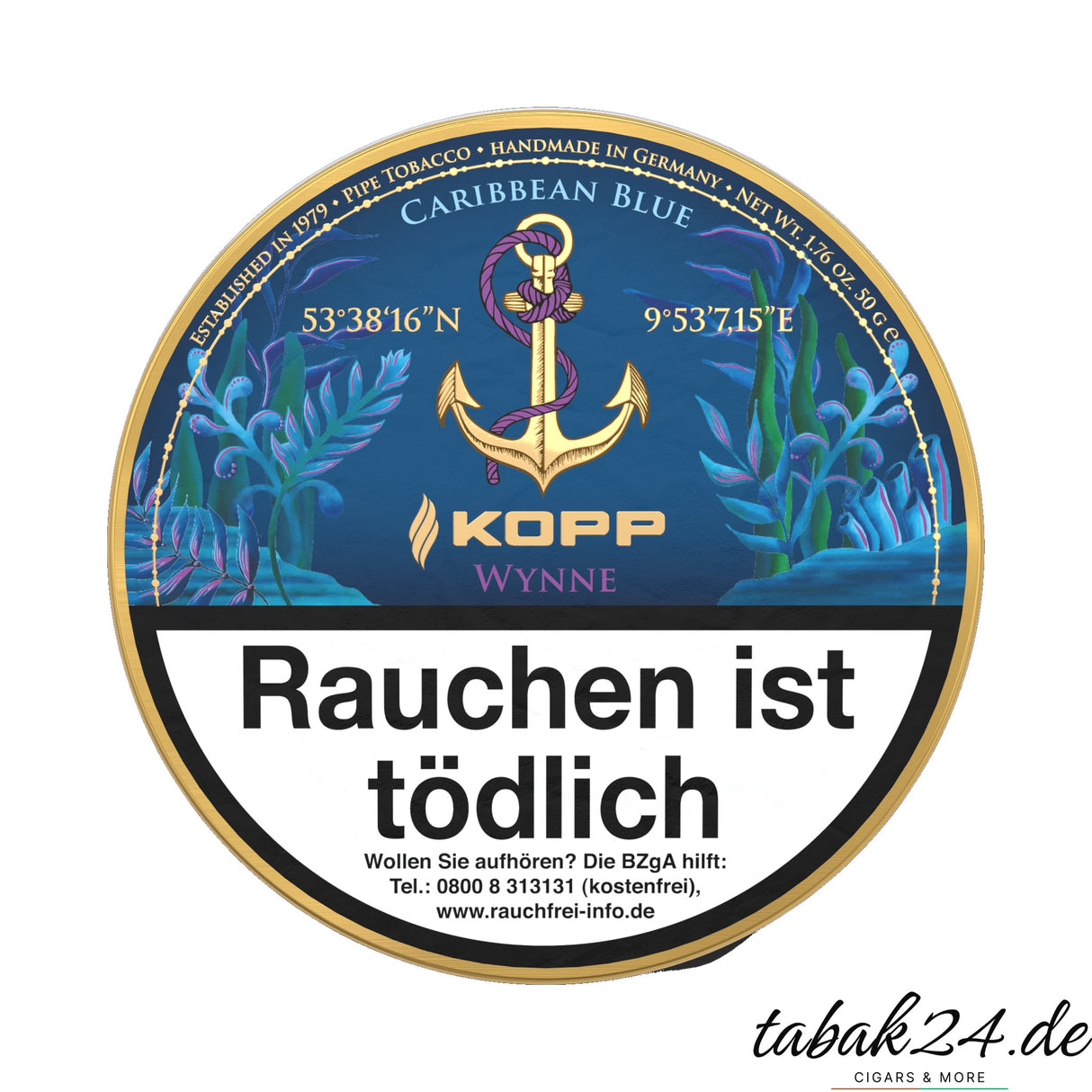 Kopp Tobaccos Caribbean Blue Wynne Pfeifentabak – 50g Dose