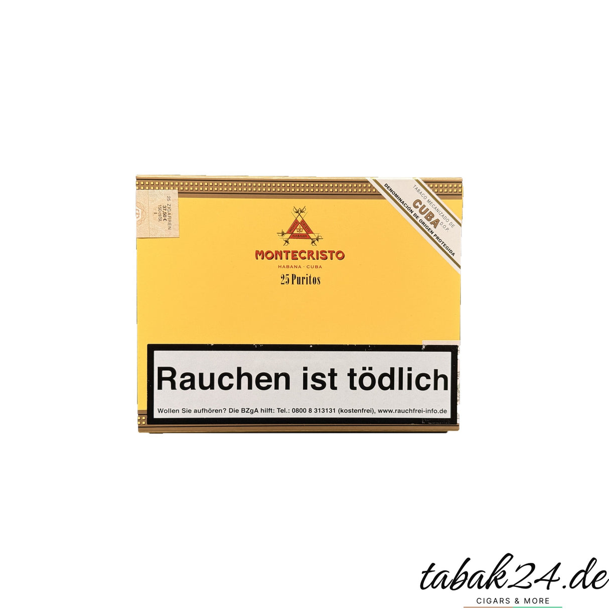 Montecristo Puritos 25er Packung, kubanische Zigarillos mit Holz-, Leder- und Süßnoten