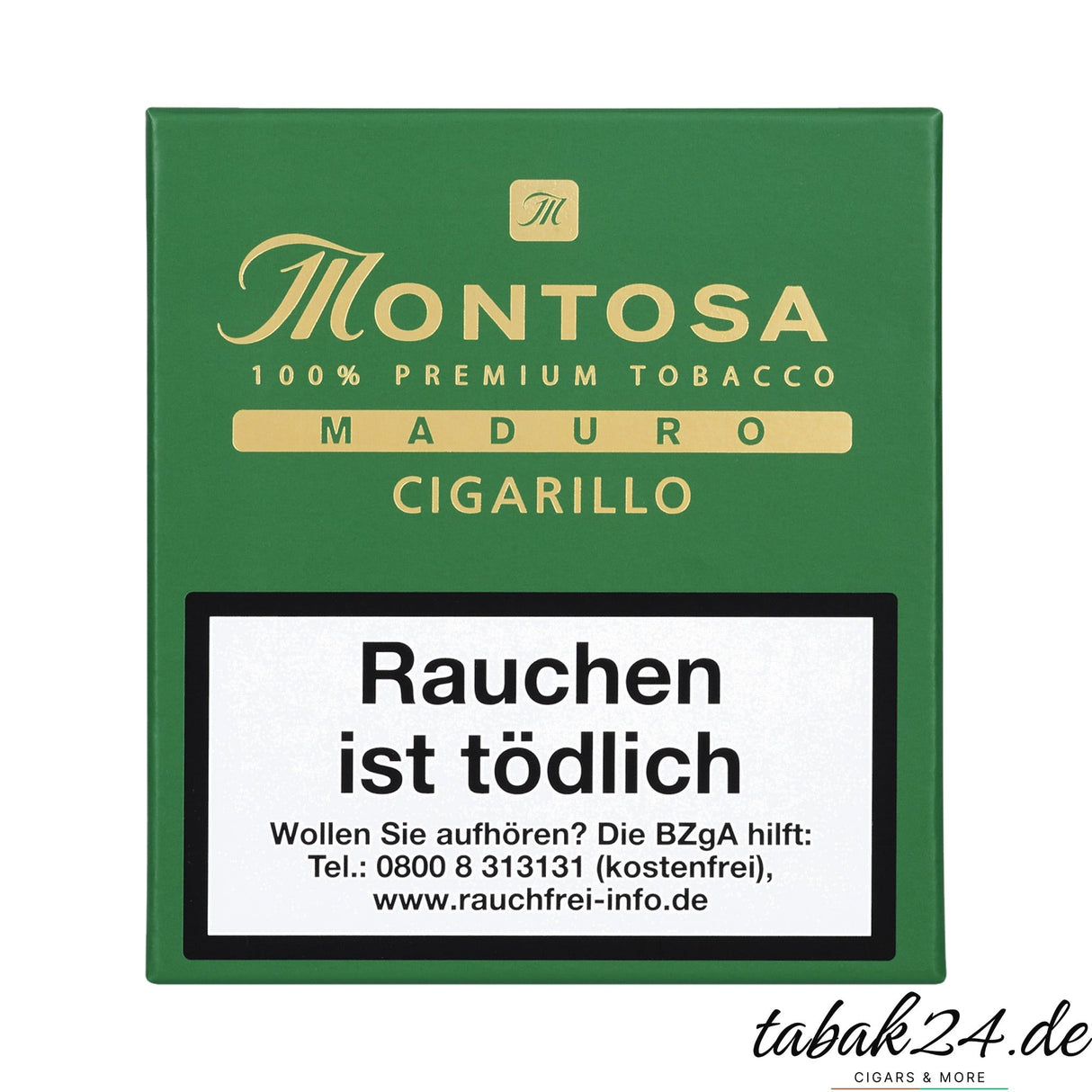 Montosa Maduro Cigarillo geöffnete Packung mit Zigarillos, Nahaufnahme