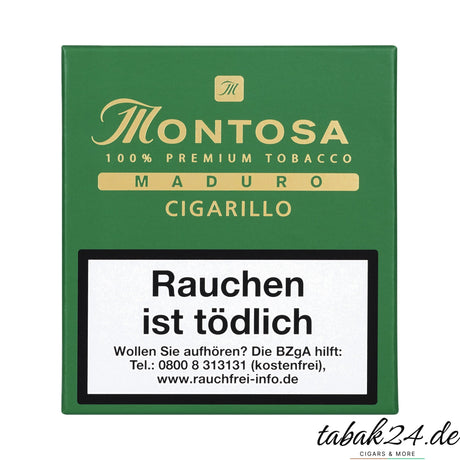 Montosa Maduro Cigarillo geöffnete Packung mit Zigarillos, Nahaufnahme