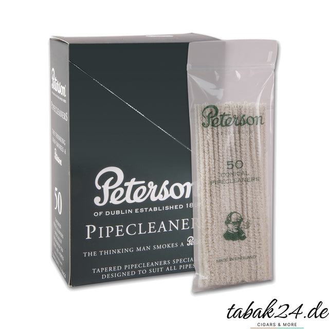 Peterson Pfeifenreiniger konisch weiß, 50 Stück Packung