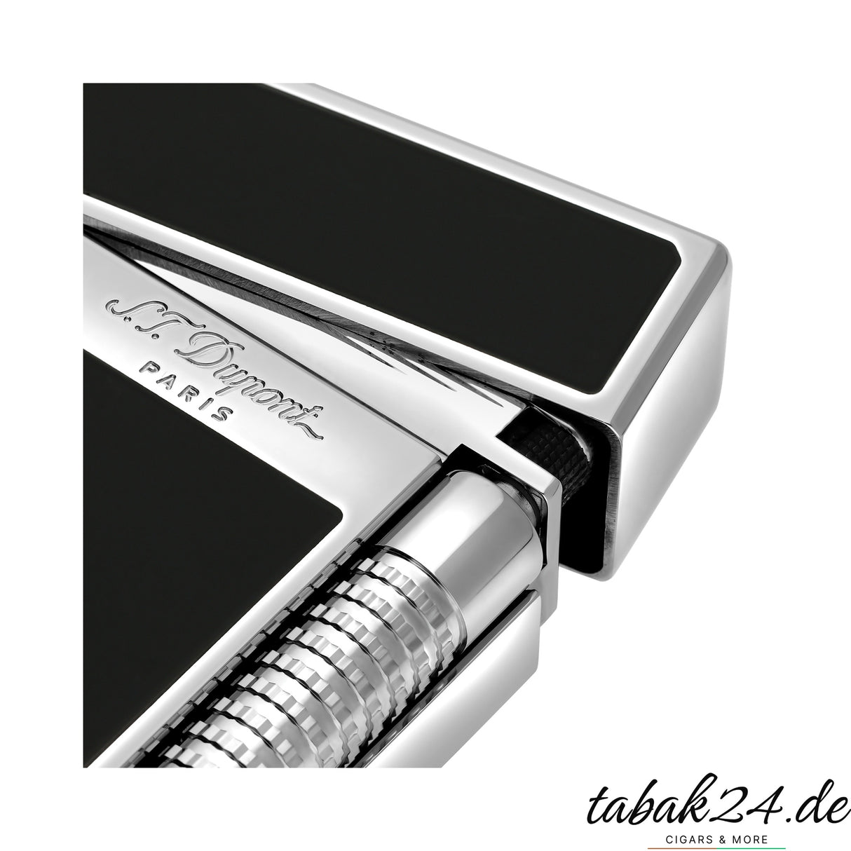 S.T. Dupont Le Grand C23010N Schwarz Palladium – Nahaufnahme Scharnier