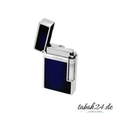 S.T. Dupont Le Grand C23013N Blau Sunburst Palladium – Schrägansicht mit S.T. Dupont Paris Gravur