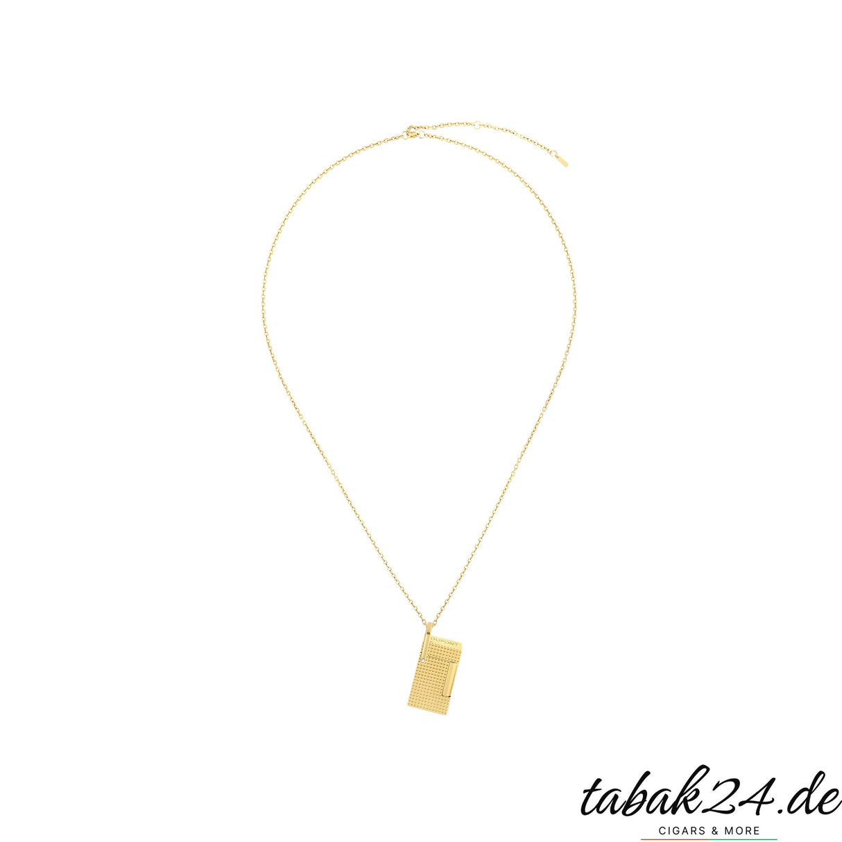 S.T. Dupont Feuerzeug-Halskette Chrom Gold – Kette komplett