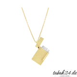 S.T. Dupont Feuerzeug-Halskette Chrom Gold – Anhänger an Kette