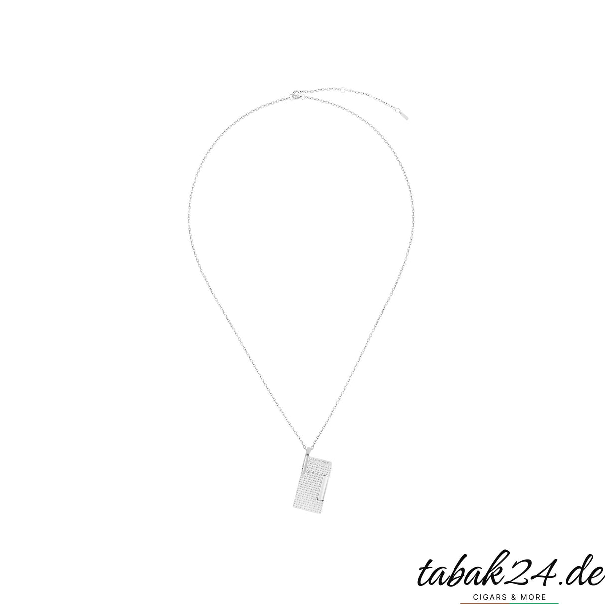 S.T. Dupont Feuerzeug-Halskette Chrom Silber – Kette komplett