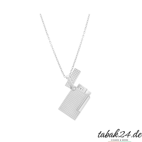 S.T. Dupont Feuerzeug-Halskette Chrom Silber – Anhänger an Kette
