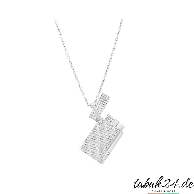 S.T. Dupont Feuerzeug-Halskette Chrom Silber – Anhänger an Kette