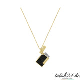 S.T. Dupont Feuerzeug-Halskette Schwarz Lack / Gold – Anhänger an Kette