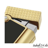 S.T. Dupont Feuerzeug-Halskette Schwarz Lack / Gold – Guilloché-Musterdetail